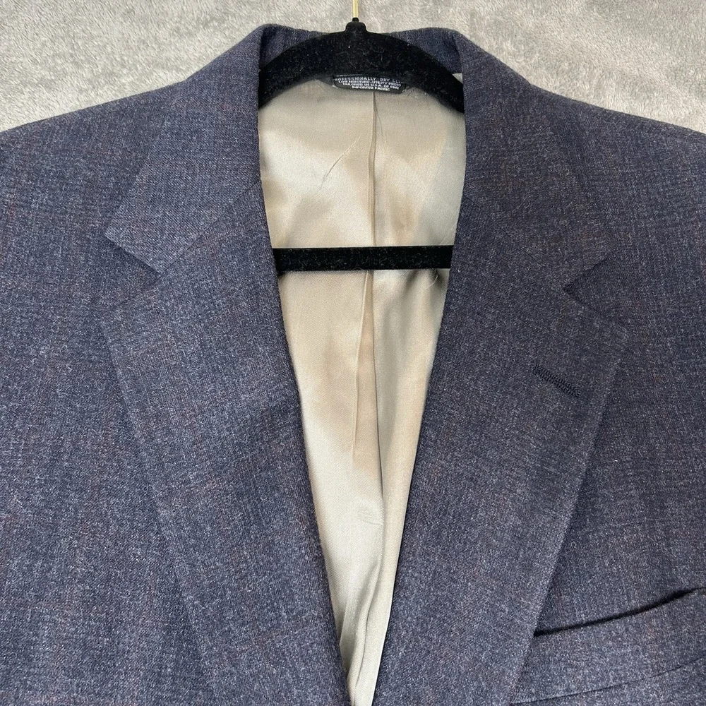 100% Pure Wool USA Made Blazer Suit Jacket Coat Alan Michaels Sz 44-52 Navy Blue
